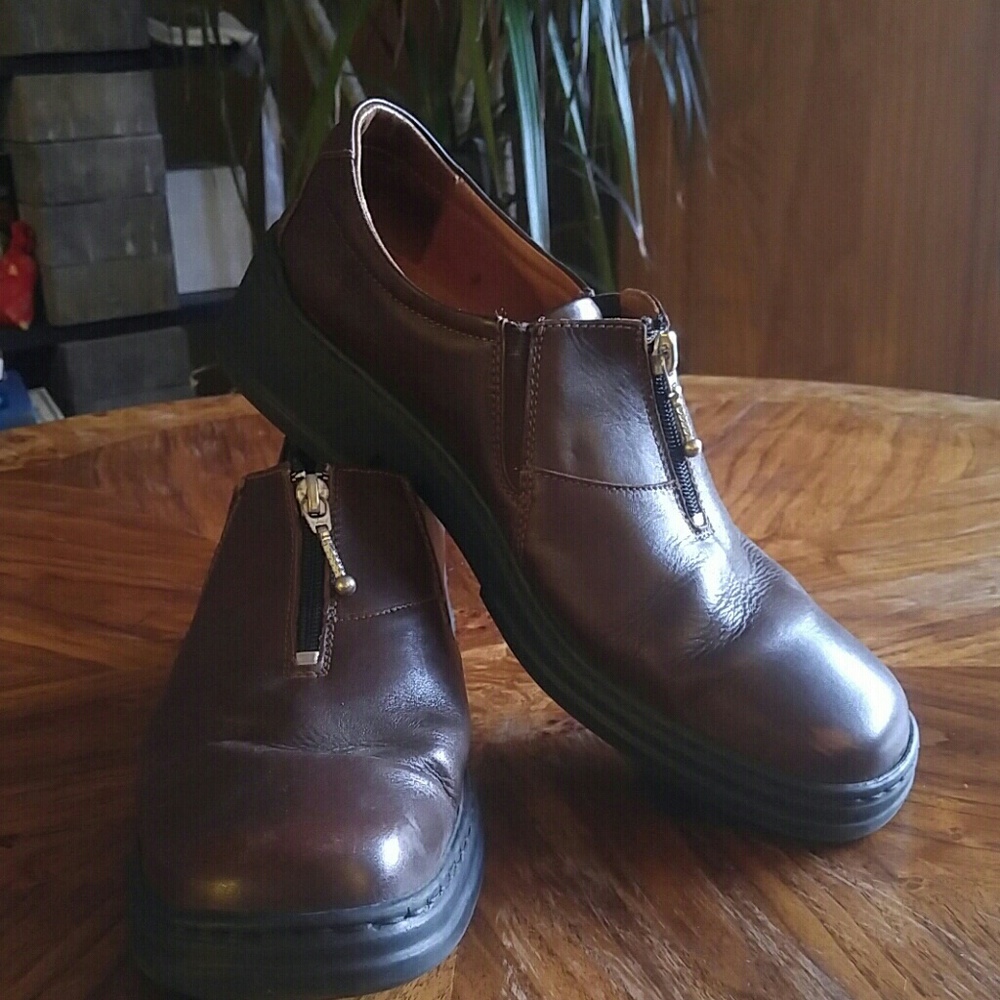 Josef Seibel zip front brown leather shoes size 43